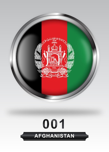 Afganistan Vlag Badge Icoon