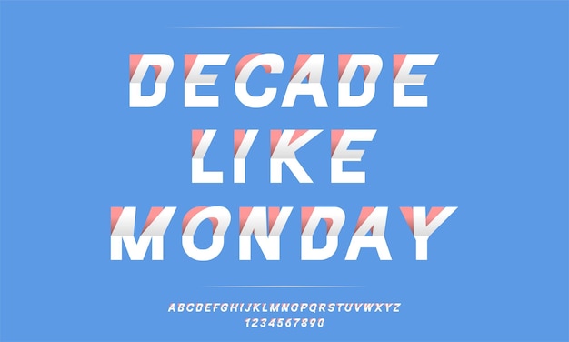 Afgepeld stijl lettertype als schaduw Elegant lettertype hoofdletters en getallen Klassieke letters Minimal Fash