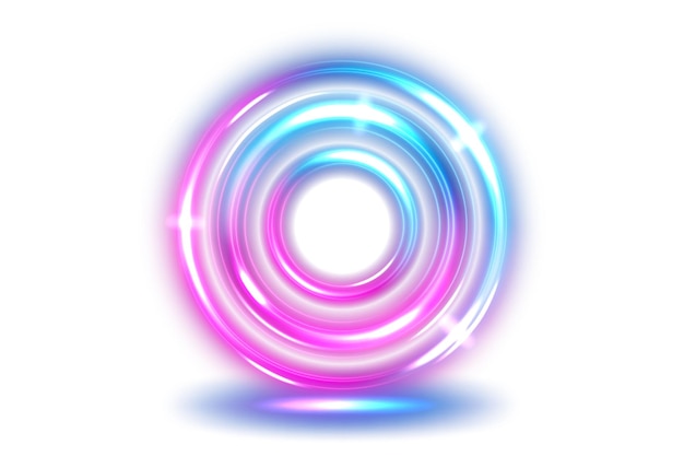 Afgeronde gouden blauwe licht glinsterend geïsoleerd op witte achtergrond Vector illustratie
