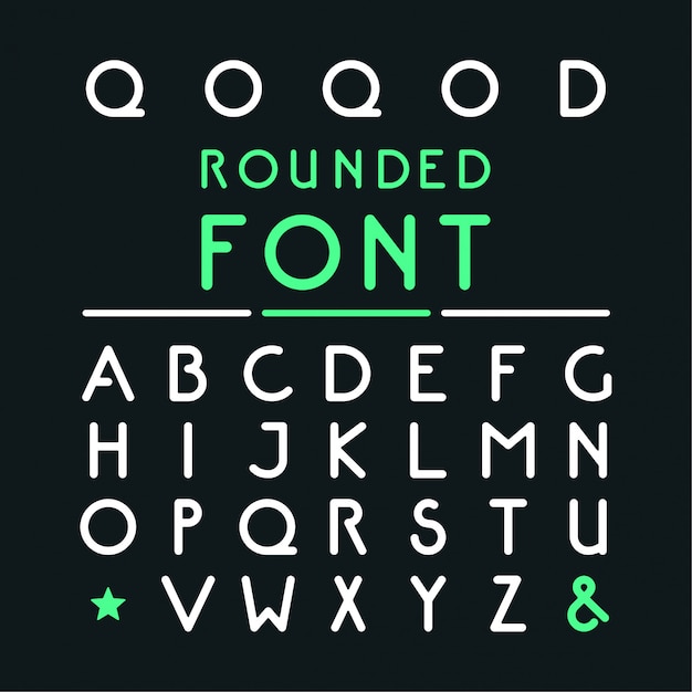 Afgeronde lettertypeset