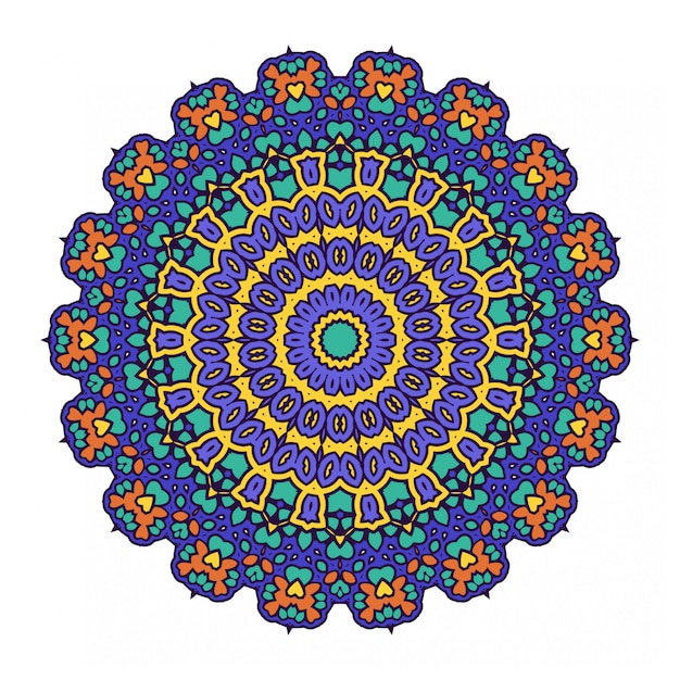 Afgeronde mandala design met ornament