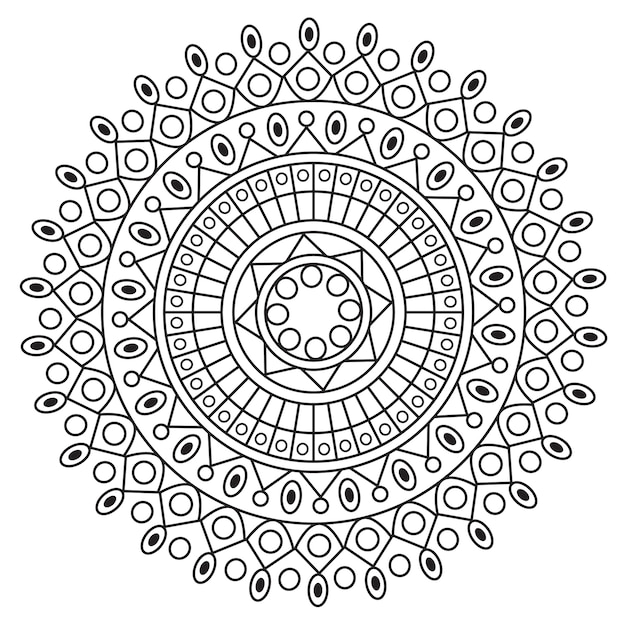 Afgeronde mandala design met wit