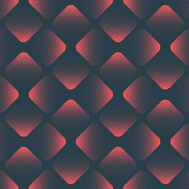Afgeronde Rhombus raster Vector naadloze patroon Trendy rode Posh abstracte achtergrond