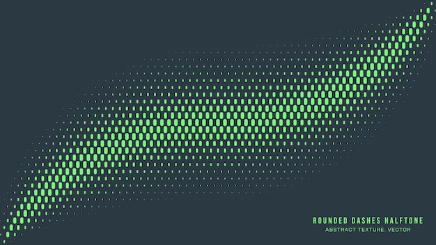 Afgeronde streepjes halftone patroon gladde golvende rand vector turquoise abstractie