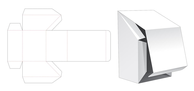 Afgeschuinde flip-box met gestanste sjabloon met opening aan de onderkant