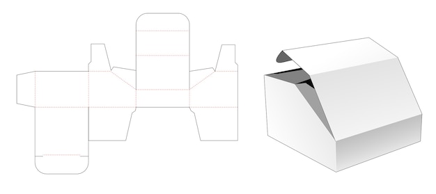 Afgeschuinde korte doos gestanst sjabloon