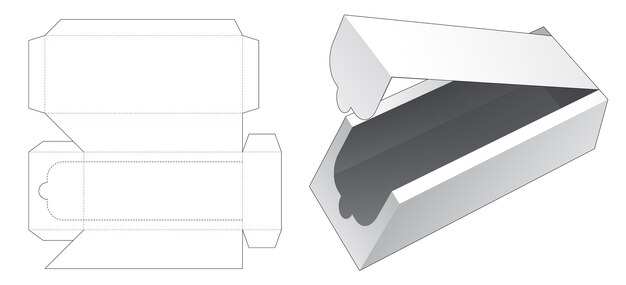 Afgeschuinde lange doos gestanst sjabloon met ritssluiting