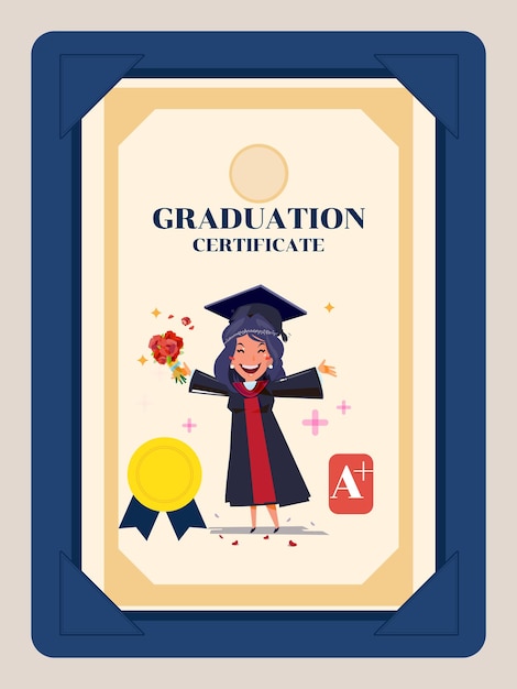 Vector afgestudeerd diploma.