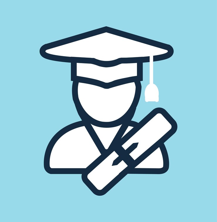 Vector afgestudeerde student avatar student student icoon plat ontwerp