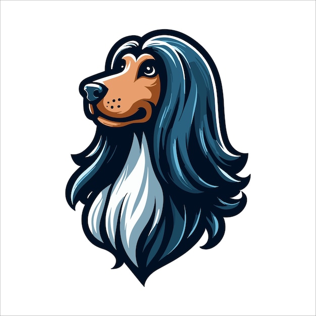 Vector afghan hound mascot vector illustration on white background