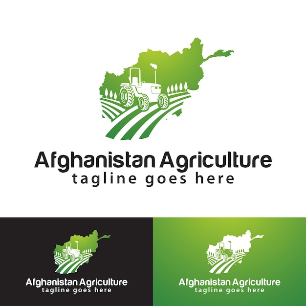 Modello di progettazione del logo dell'agricoltura dell'afghanistan