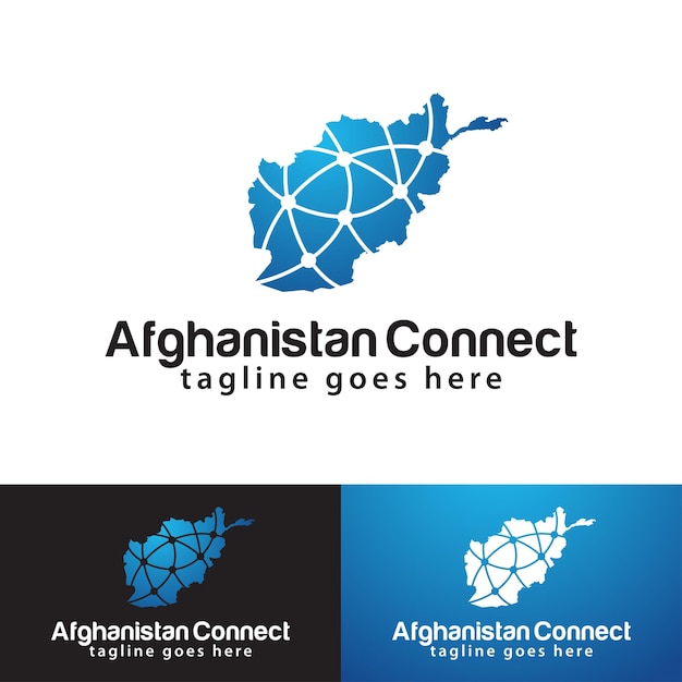 Modello di progettazione del logo afghanistan connect