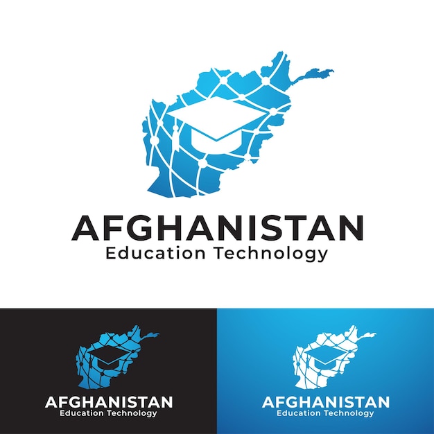 Modello di progettazione del logo della tecnologia dell'istruzione dell'afghanistan