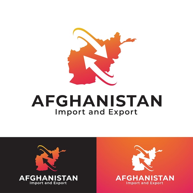 Afghanistan Exports Imports logo design template