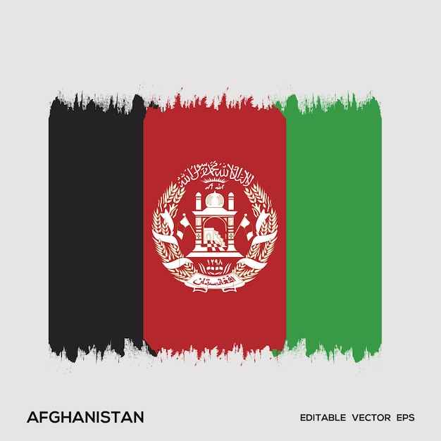 Vector afghanistan flag brush stroke afghanistan flag brush vector illustration