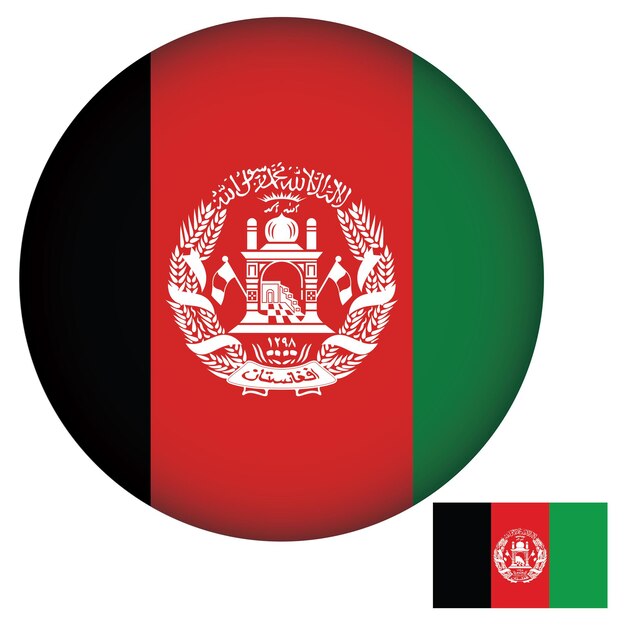 Afghanistan Flag Round Shape