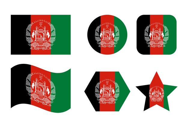 アフガニスタンの旗は、独立記念日や選挙のための簡単なイラストです。ウェブ用のシンプルなアイコン