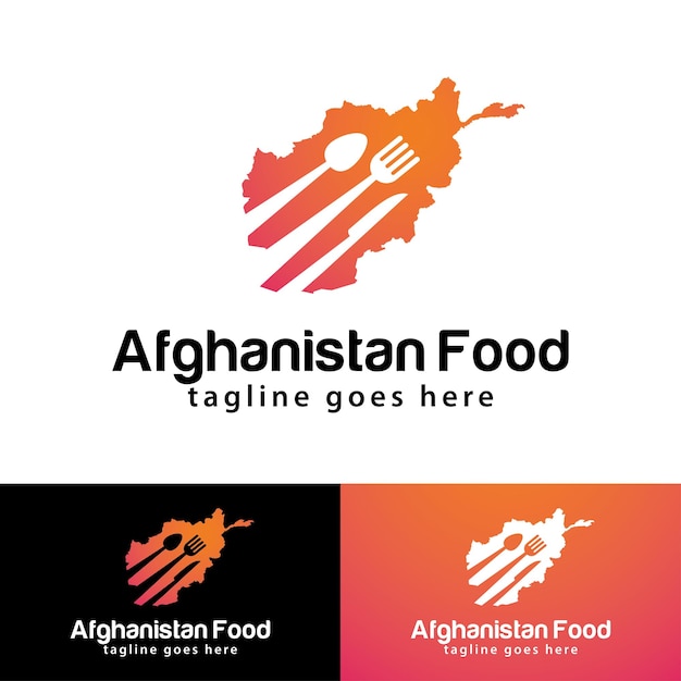 アフガニスタン料理のロゴのデザイン テンプレート