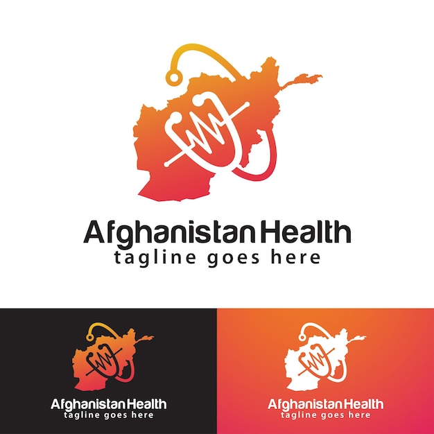 アフガニスタンの健康のロゴのデザイン テンプレート