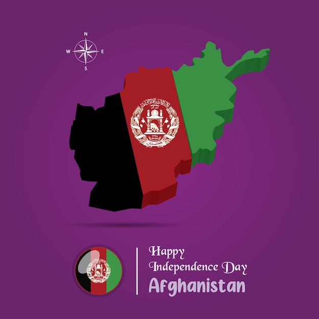 Afghanistan kaart 3d vector foto en afbeelding