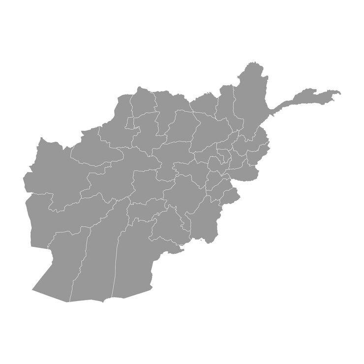 Afghanistan map with administrative divisions