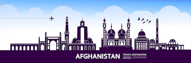 Vector afghanistan travel destination grand   illustration.