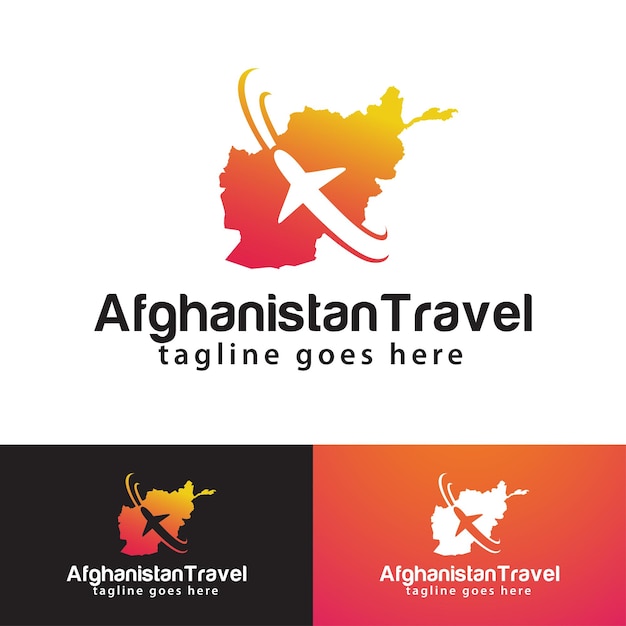 Modello di progettazione del logo di viaggio in afghanistan