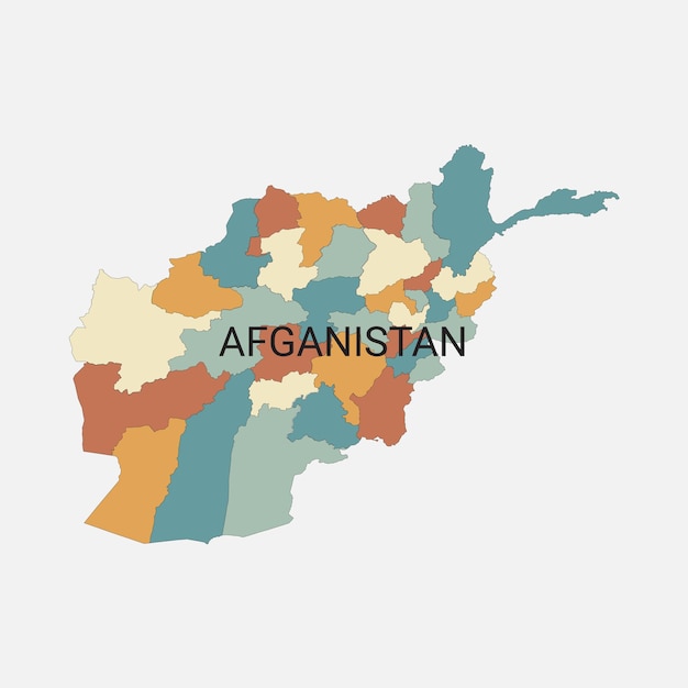 Afghanistan vector map with administrative divisions