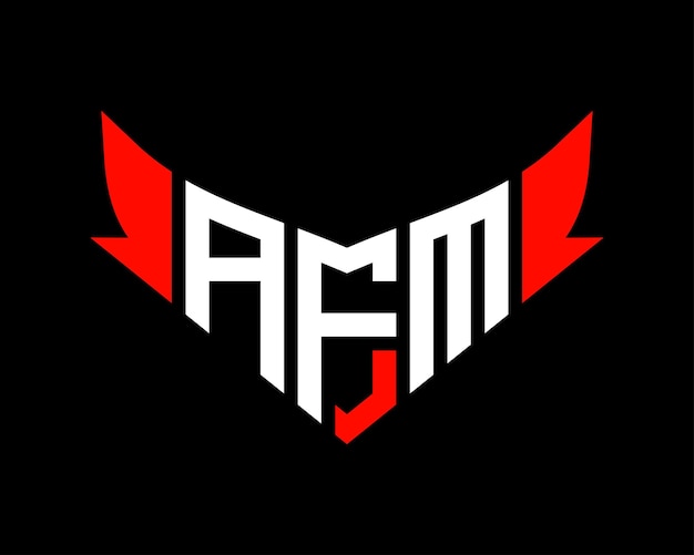 벡터 afm 글자 로고 디자인