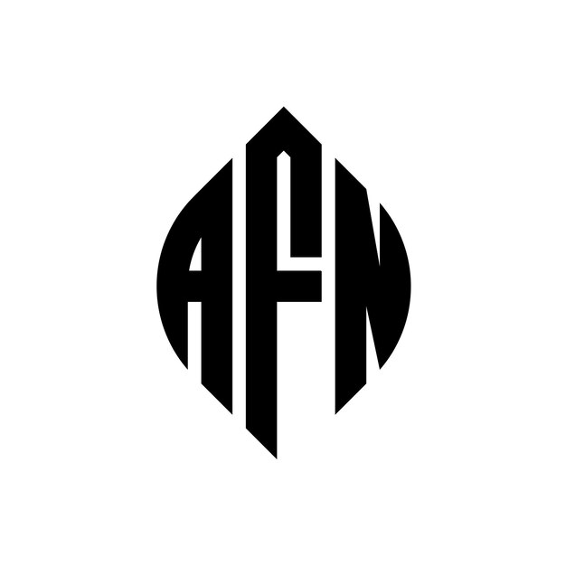 Вектор Дизайн логотипа круговой буквы afn с формой круга и эллипса afn эллипсовые буквы с типографическим стилем три инициалы образуют логотип круга afn круг эмблема абстрактная монограмма письмо марка вектор