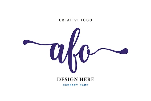 AFO lettering logo is simple easy to understand and authoritative