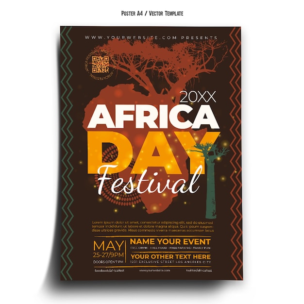 Vector africa day poster template