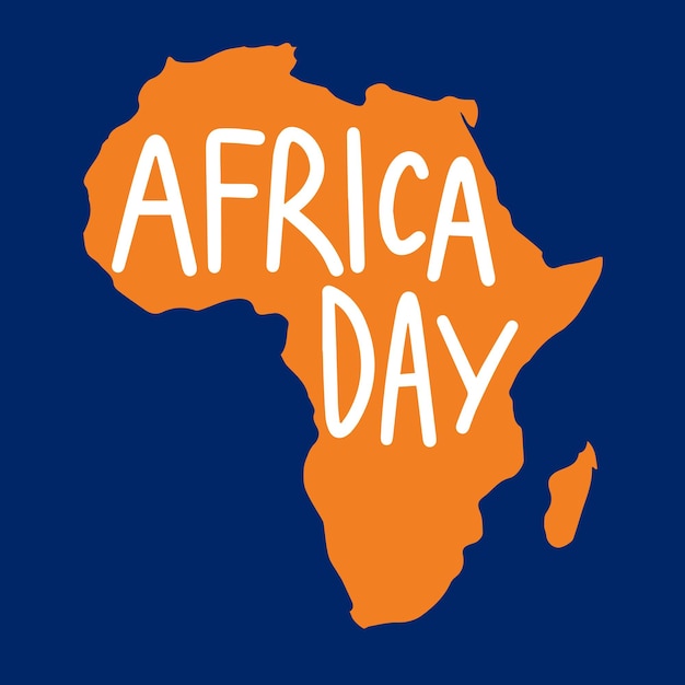Africa Day text banner Hand drawn vector art