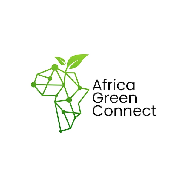 Africa green leaf connection geometric logo vector icon illustration