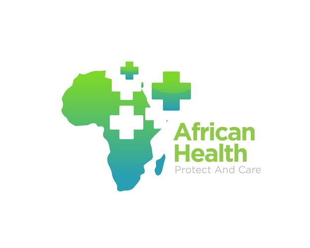 의료 서비스 및 건강 진료소를 위한 아프리카 건강 보호 로고 디자인