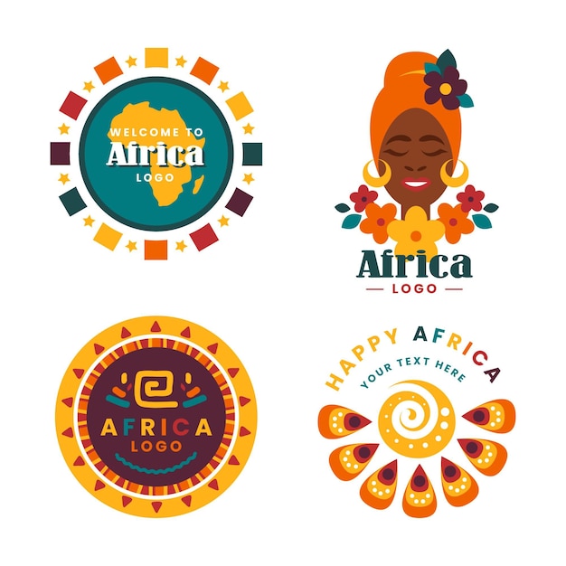 Vettore modello di raccolta logo africa