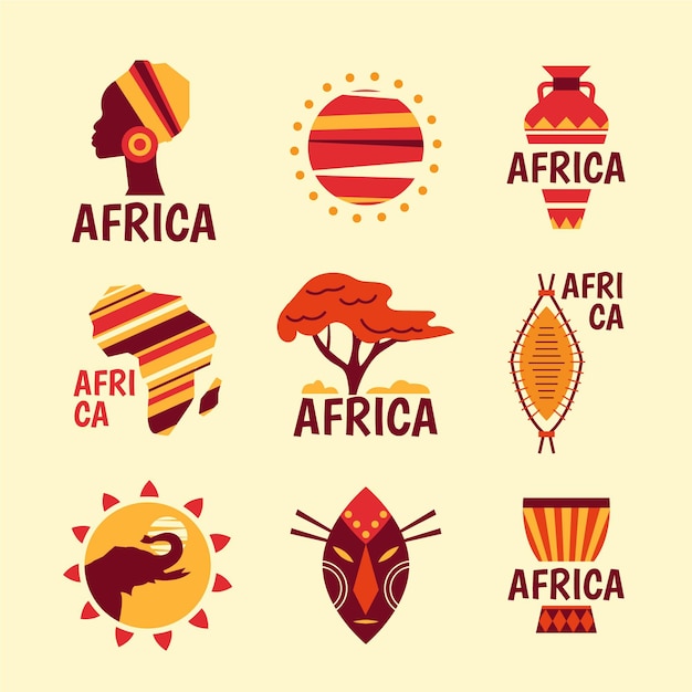 Вектор Коллекция логотипов африки