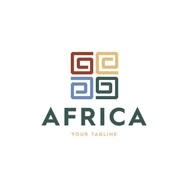 Vettore africa icona logo design vector