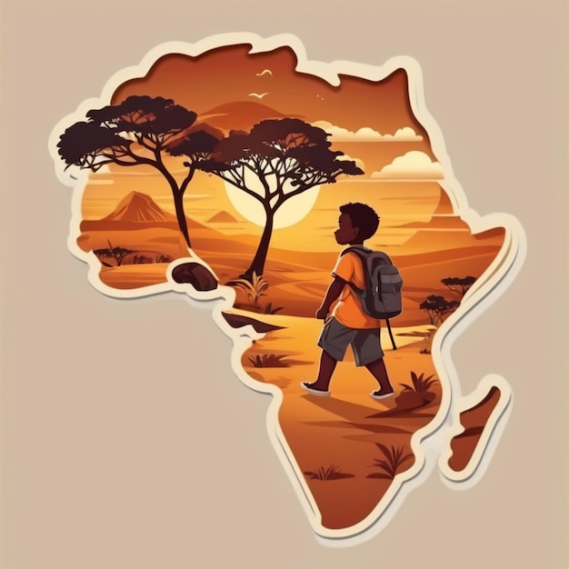 Africa map cartoon vector background