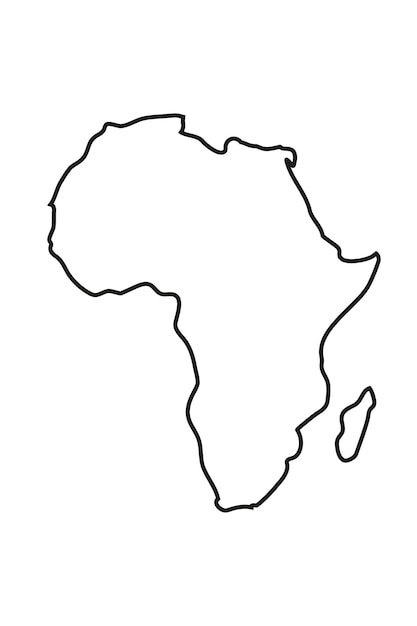 白い背景で隔離アフリカ地図アイコンベクトル図