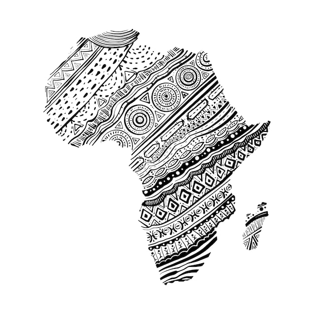 アフリカ地図イラスト ベクター白背景