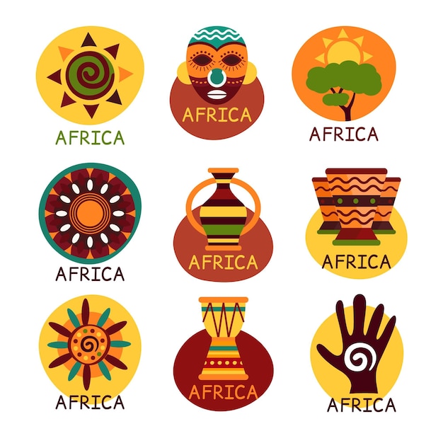 Vector africa map logo pack