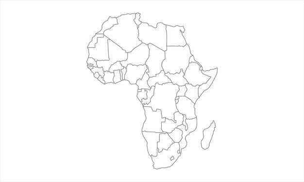 Vector africa map outline