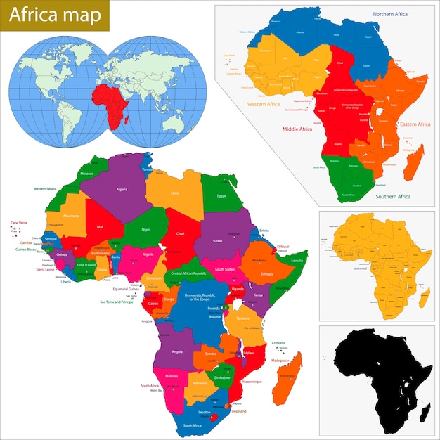 Vettore mappa africa