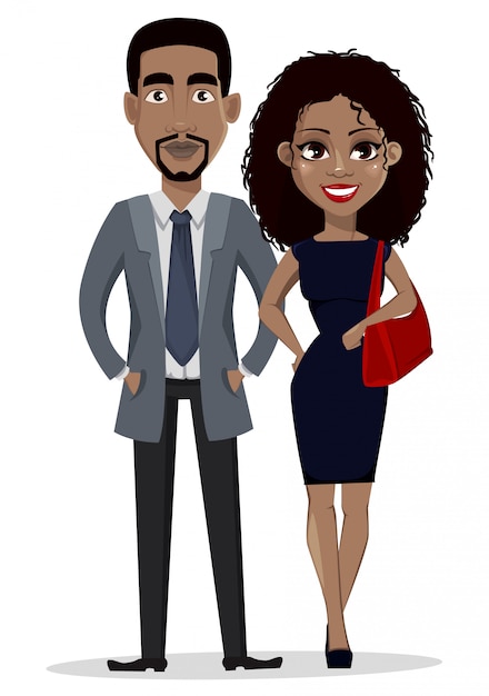 Vector african american business man and business woman