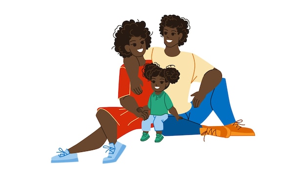 Vector african american family vector