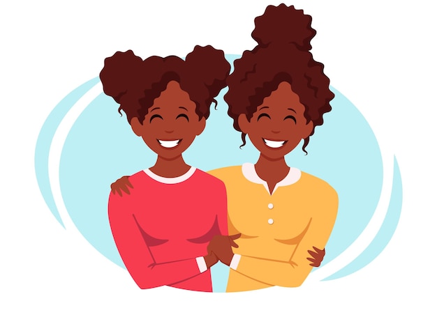 Vector african american lesbian family lgbt couple