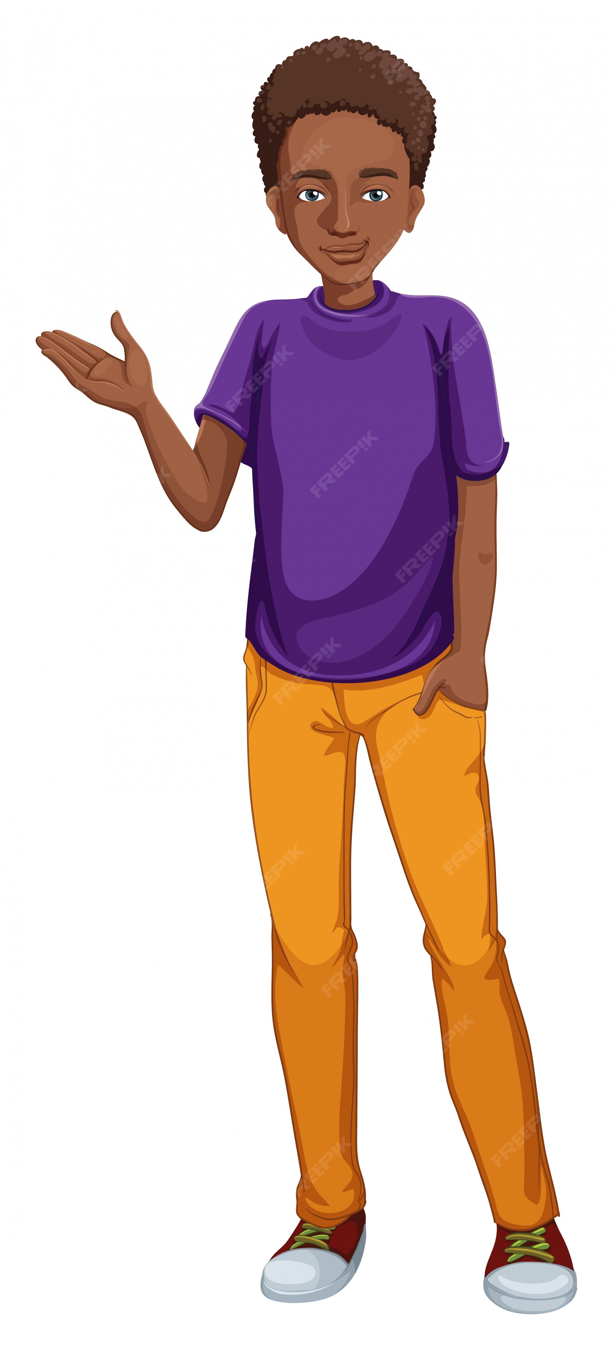 Premium Vector | African american man in purple shirt