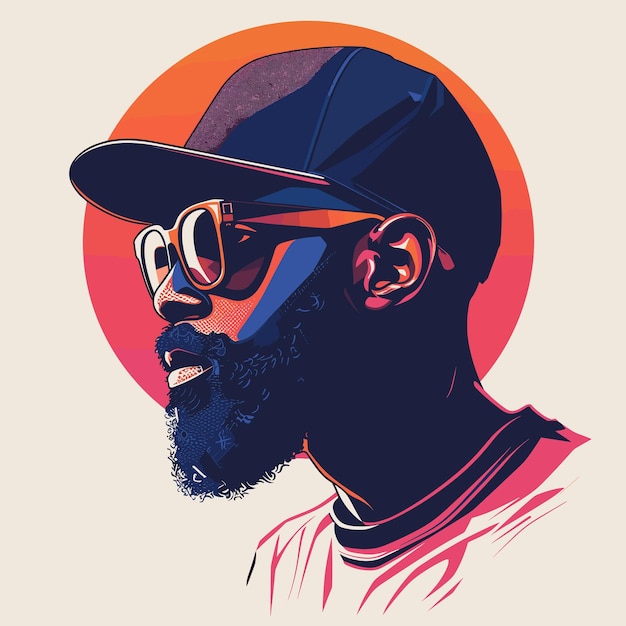 Vector african american man stylish vector illustration