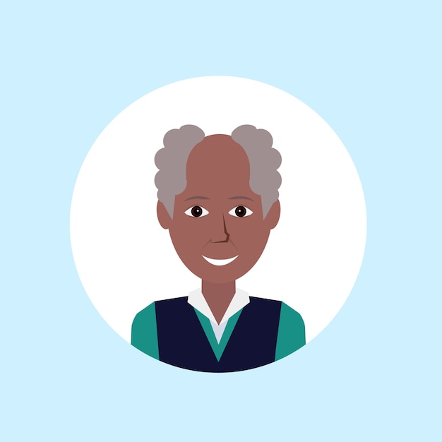 Vector african american old man face